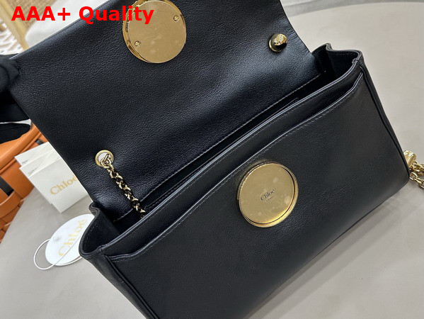 Chloe Heritage Shoulder Bag in Grained Leather Black Replica