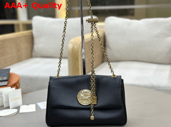 Chloe Heritage Shoulder Bag in Grained Leather Black Replica