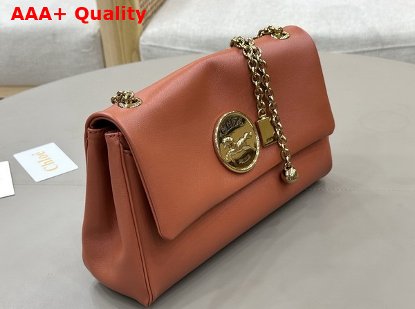 Chloe Heritage Shoulder Bag in Grained Leather Wooden Orange Replica