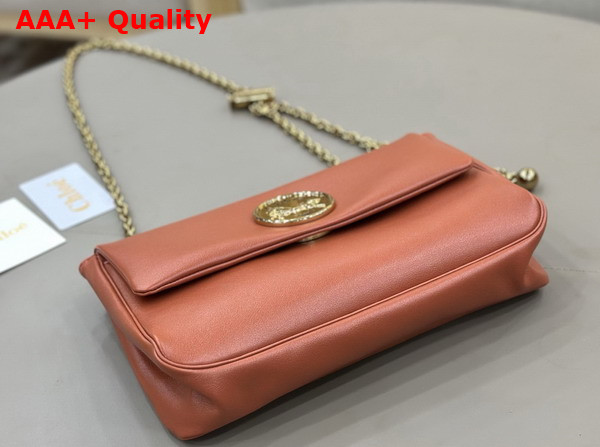 Chloe Heritage Shoulder Bag in Grained Leather Wooden Orange Replica