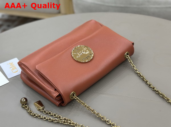 Chloe Heritage Shoulder Bag in Grained Leather Wooden Orange Replica