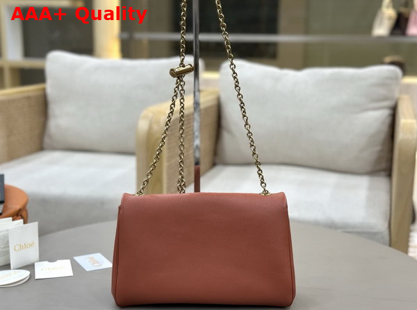 Chloe Heritage Shoulder Bag in Grained Leather Wooden Orange Replica