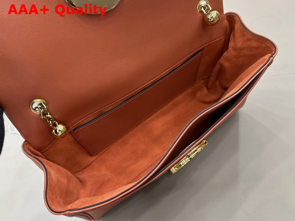 Chloe Heritage Shoulder Bag in Grained Leather Wooden Orange Replica