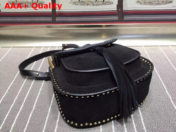 Chloe Hudson Bag in Suede Leather with Tassel Black Replica