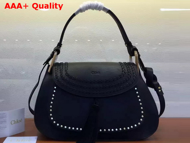 Chloe Hudson Large Bag in Black Smooth Calfskin Replica