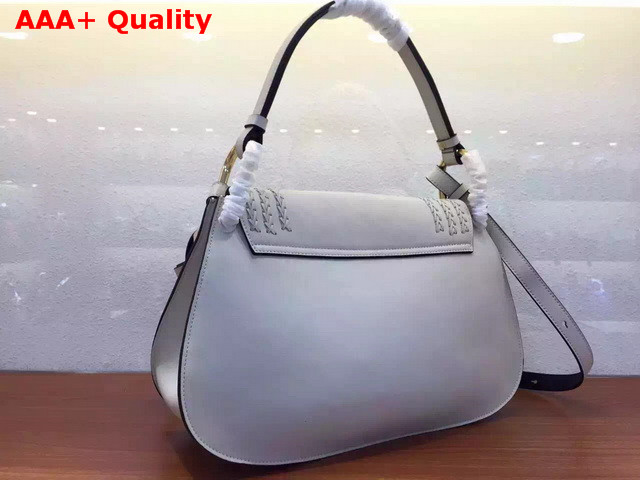 Chloe Hudson Large Bag in Light Grey Calfskin and Python Replica