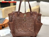 Chloe Iconic Double Carry Bag in Clay Brown Raffia Replica