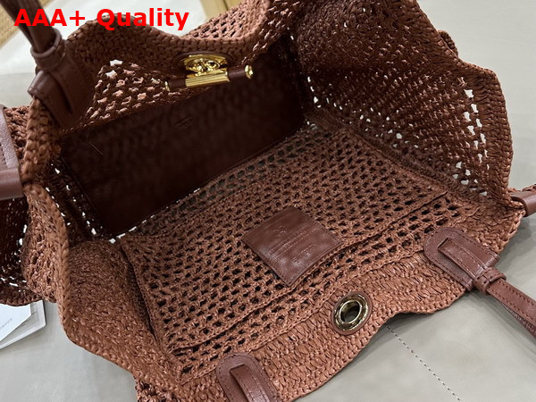 Chloe Iconic Double Carry Bag in Clay Brown Raffia Replica