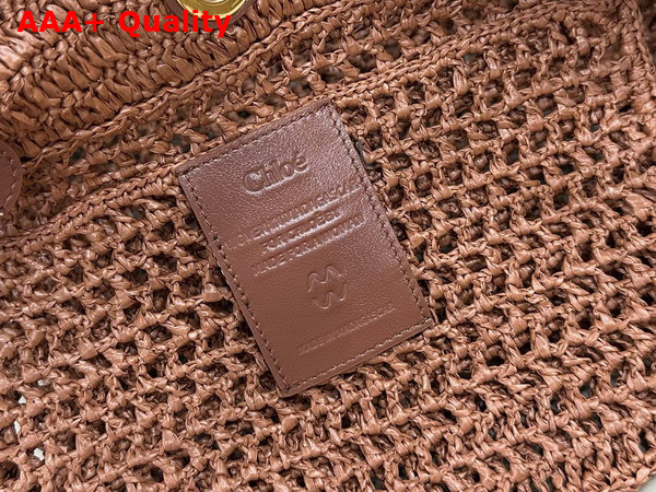 Chloe Iconic Double Carry Bag in Clay Brown Raffia Replica