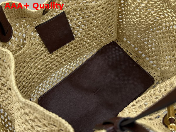 Chloe Iconic Double Carry Bag in Raffia Hot Sand Replica