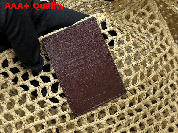 Chloe Iconic Double Carry Bag in Raffia Hot Sand Replica
