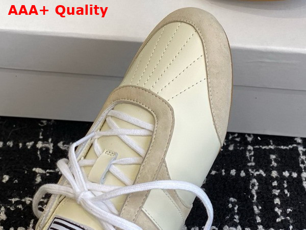 Chloe Kick Sneaker in Beige Leather and Suede Replica
