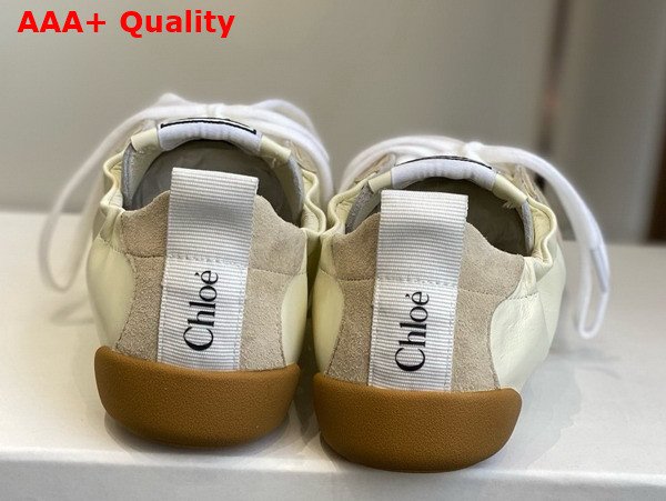 Chloe Kick Sneaker in Beige Leather and Suede Replica