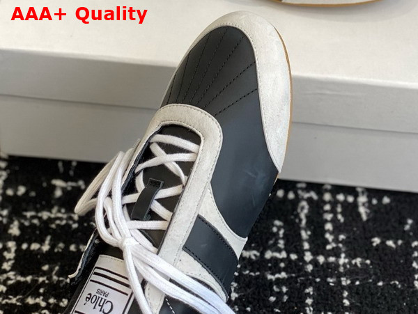Chloe Kick Sneaker in Black Leather and Suede Replica