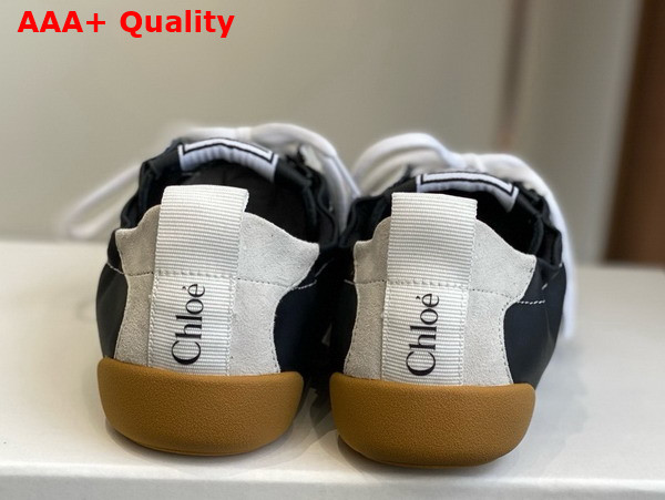 Chloe Kick Sneaker in Black Leather and Suede Replica