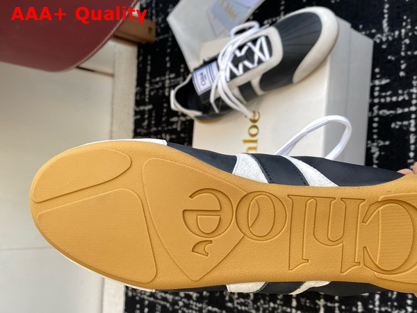 Chloe Kick Sneaker in Black Leather and Suede Replica