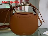 Chloe Kiss Small Purse in Arizona Brown Small Grain Calfskin Replica
