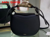 Chloe Kiss Small Purse in Full Blue Small Grain Calfskin Replica