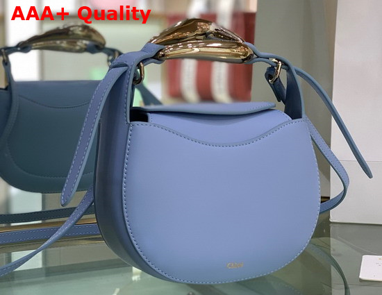 Chloe Kiss Small Purse in Gentle Blue Small Grain Calfskin Replica