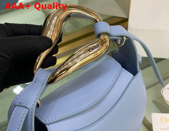 Chloe Kiss Small Purse in Gentle Blue Small Grain Calfskin Replica