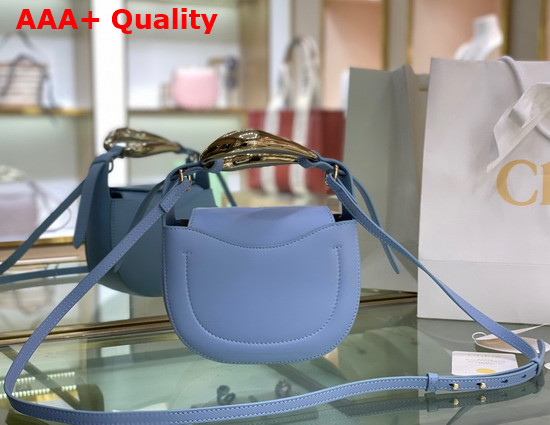 Chloe Kiss Small Purse in Gentle Blue Small Grain Calfskin Replica