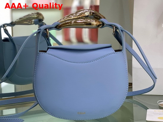 Chloe Kiss Small Purse in Gentle Blue Small Grain Calfskin Replica