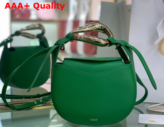 Chloe Kiss Small Purse in Green Small Grain Calfskin Replica