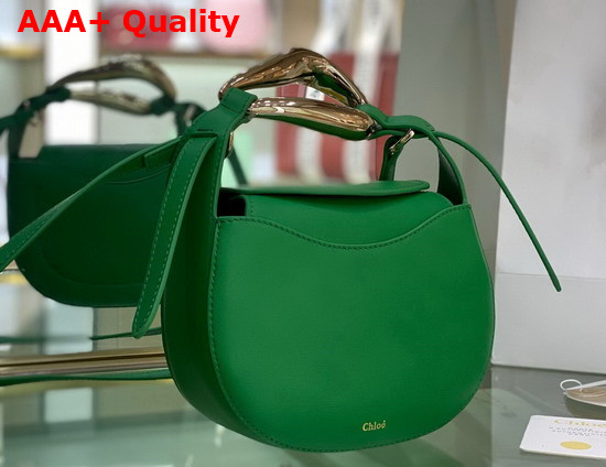 Chloe Kiss Small Purse in Green Small Grain Calfskin Replica