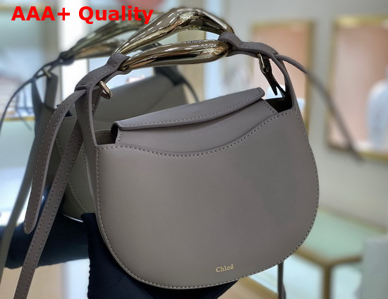 Chloe Kiss Small Purse in Motty Gray Small Grain Calfskin Replica