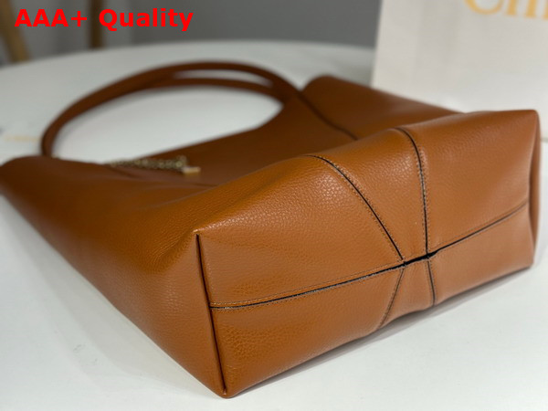Chloe Large Chloe Spin Tote Bag in Clay Brown Grained Leather Replica