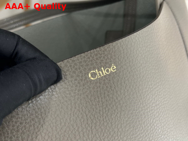 Chloe Large Chloe Spin Tote Bag in Flannel Grey Grained Leather Replica