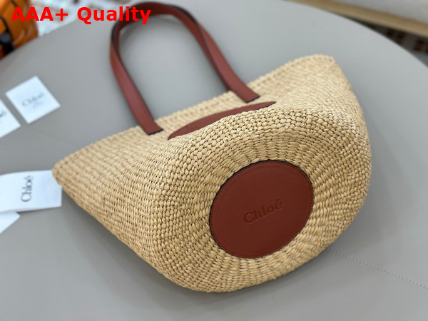 Chloe Large Horse Medal Basket in Natural Fibers Sepia Brown Replica