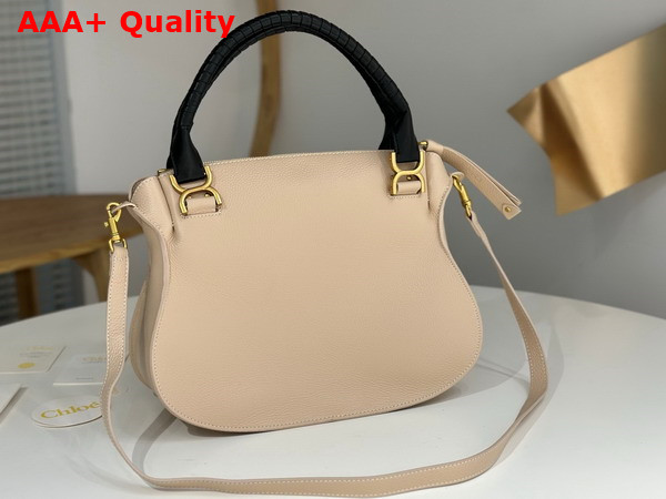Chloe Large Marcie Bag in Boyish Brown Grained Leather with Black Handle Replica