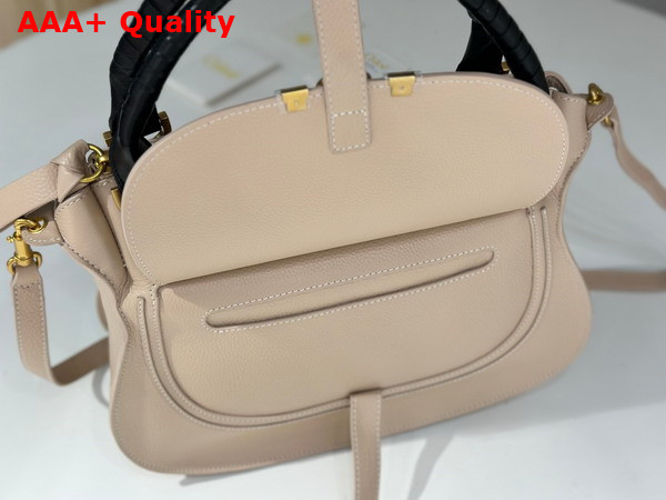 Chloe Large Marcie Bag in Boyish Brown Grained Leather with Black Handle Replica