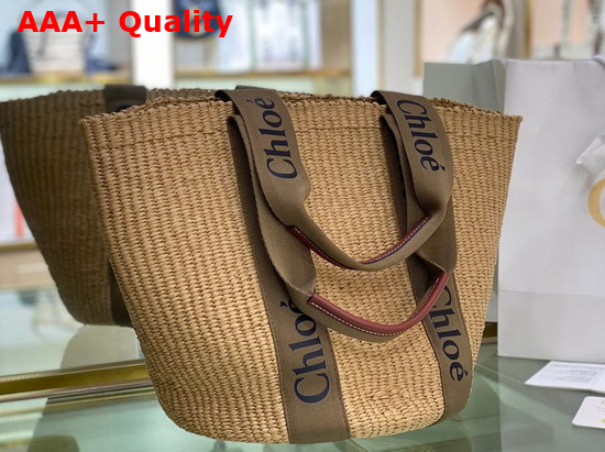 Chloe Large Woody Basket Fair Trade Paper and Woody Ribbon Grove Brown Replica