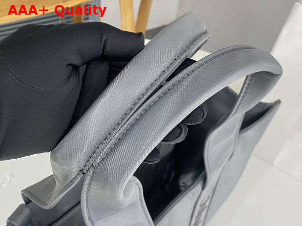 Chloe Large Woody Tote Bag in Elephant Grey Recycled Nylon with Chloe Logo Replica