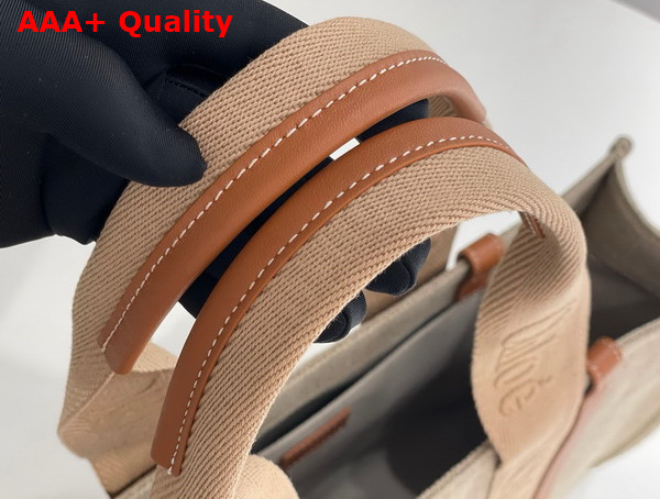 Chloe Large Woody Tote Bag in Linen Soft Tan Replica