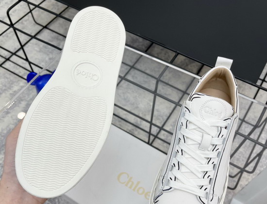 Chloe Lauren Sneaker Outlined Calfskin White Replica