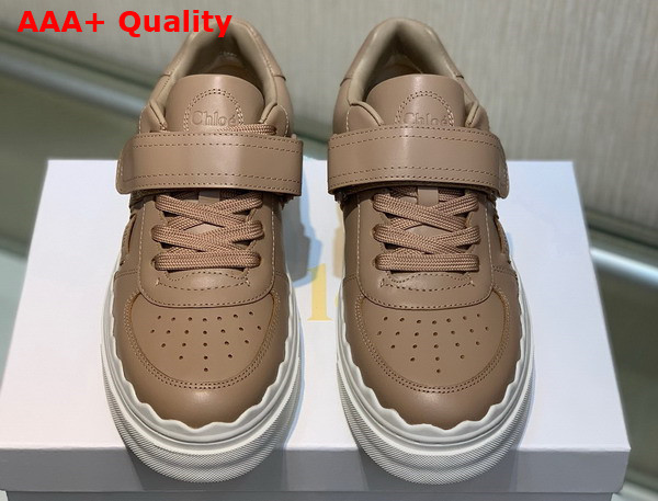 Chloe Lauren Sneaker with Strap Clay Beige Cowhide Replica