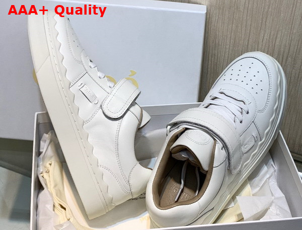 Chloe Lauren Sneaker with Strap White Cowhide Replica