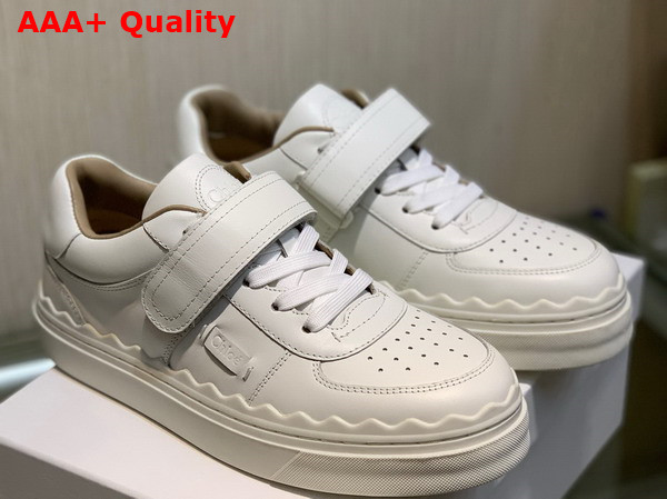 Chloe Lauren Sneaker with Strap White Cowhide Replica