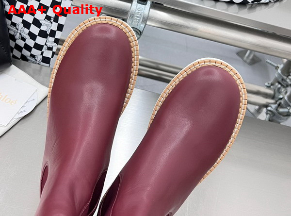 Chloe Lilli Chelsea Ankle Boot in Burgundy Cowhide Replica