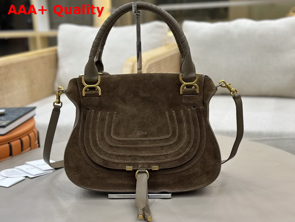 Chloe Marcie Bag in Flannel Grey Suede Leather Replica
