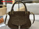 Chloe Marcie Bag in Flannel Grey Suede Leather Replica