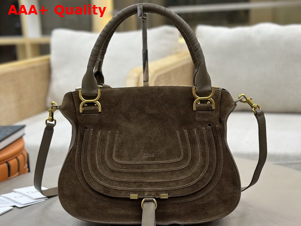 Chloe Marcie Bag in Flannel Grey Suede Leather Replica