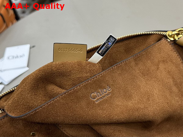 Chloe Marcie Bag in Gold and Khaki Suede Leather Replica