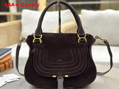 Chloe Marcie Bag in Kohl Brown Suede Leather Replica