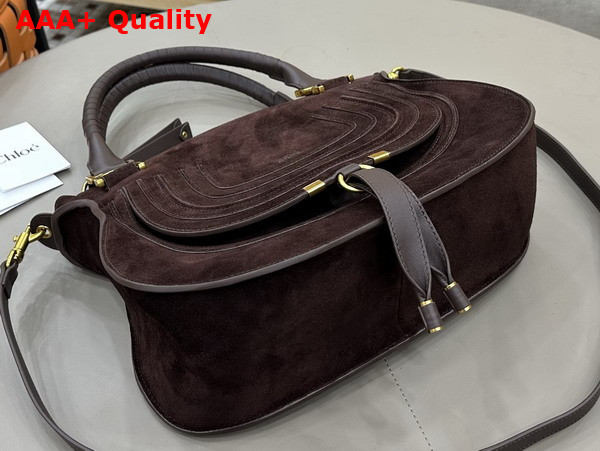 Chloe Marcie Bag in Kohl Brown Suede Leather Replica