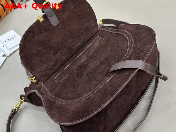 Chloe Marcie Bag in Kohl Brown Suede Leather Replica