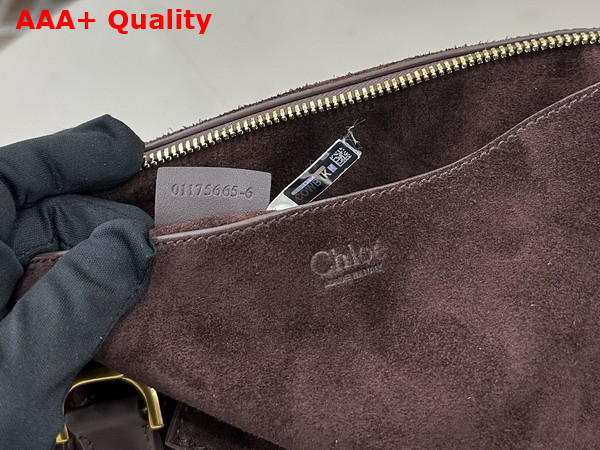 Chloe Marcie Bag in Kohl Brown Suede Leather Replica